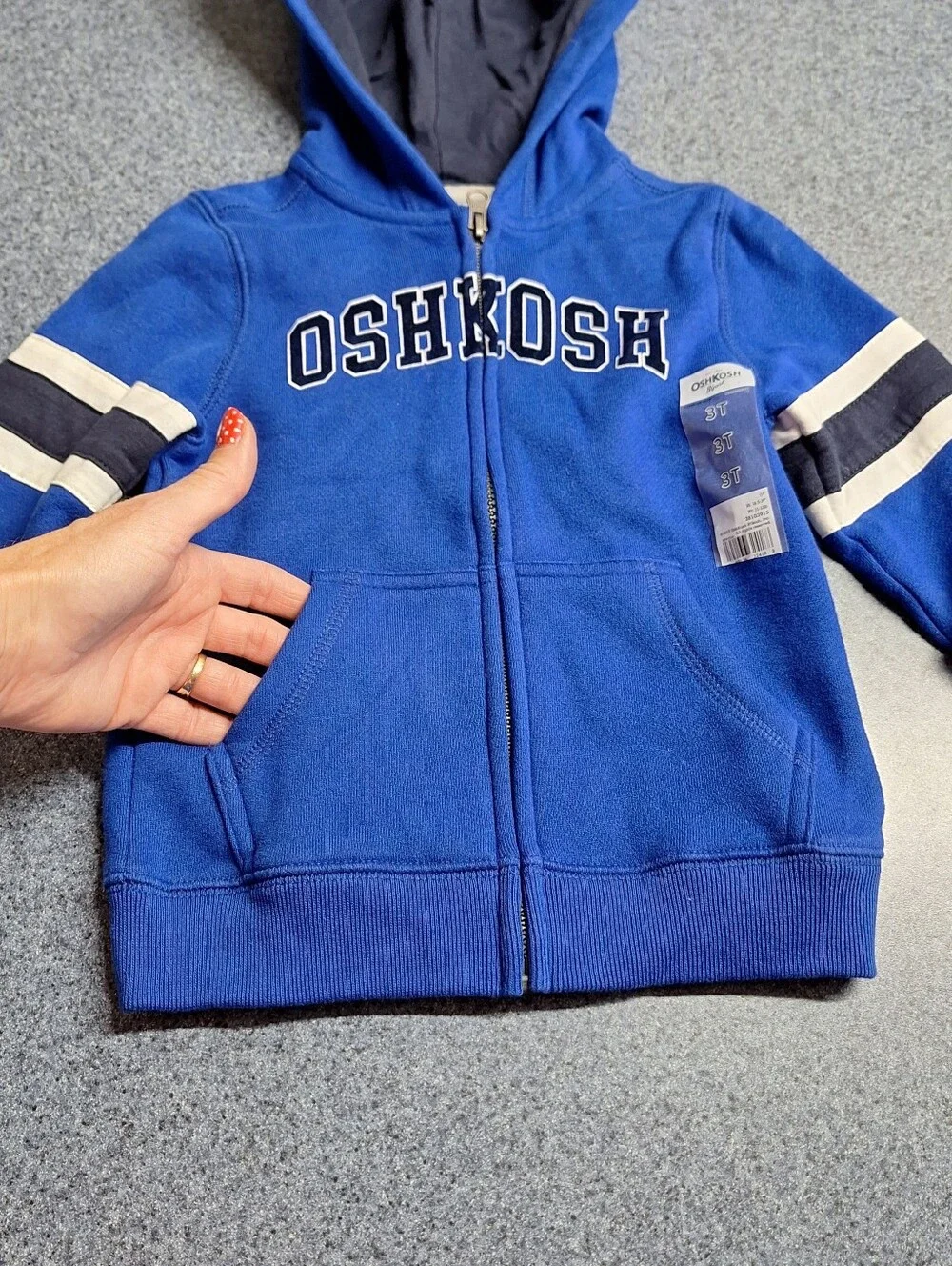 OshKosh B'Gosh Toddler Full Zip Logo Hoodie,3T, RN#96367, NWT